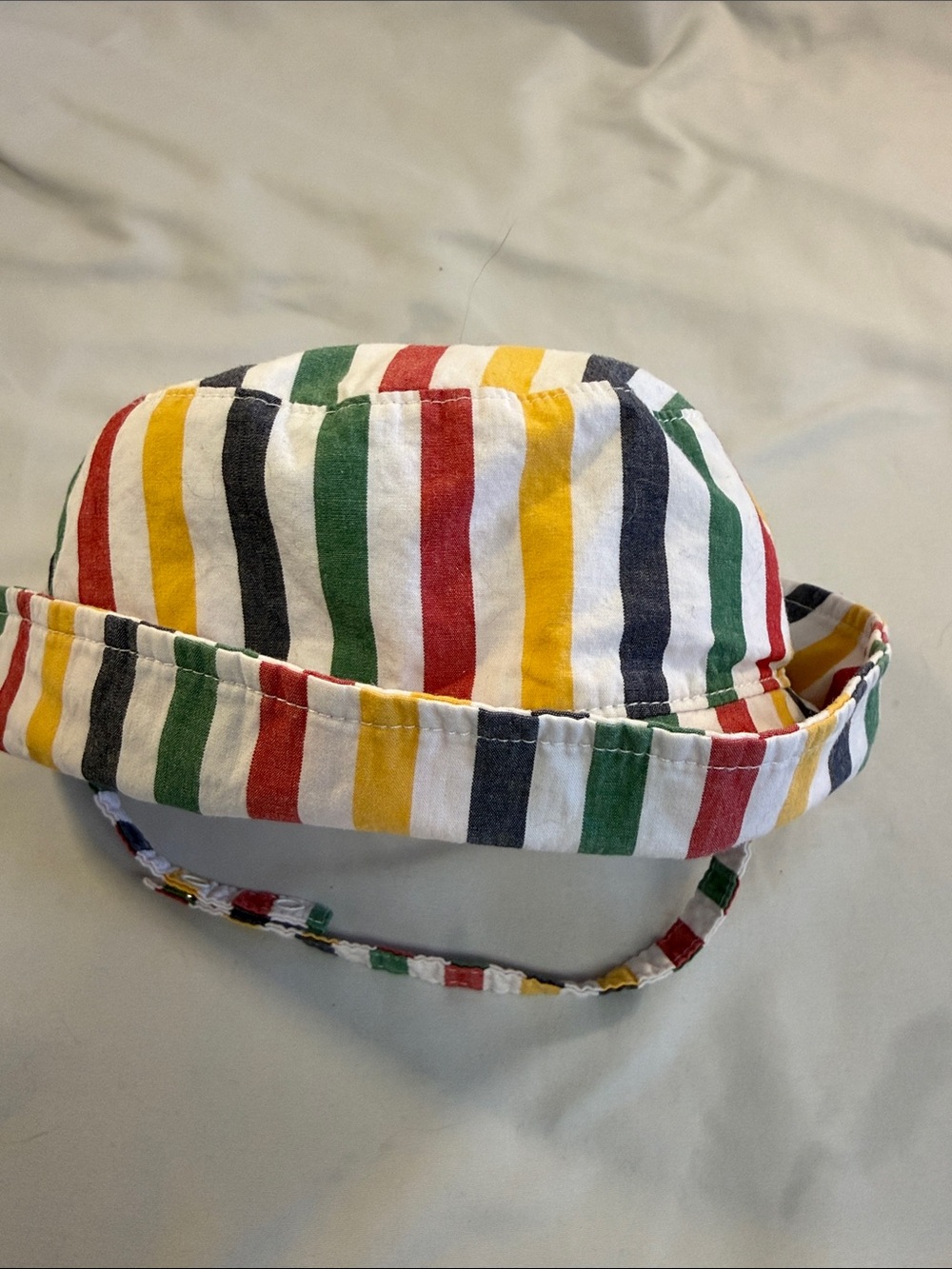 Hudson Baby Multicolor Striped Sun Hat - Red, Yellow, Green, Blue, White